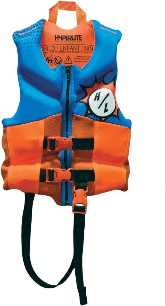 HyperLite Elite Kids Life Jacket, US Coast Guard Approved, Great for Any Water Sports Activity Including Boating, Paddle  Swimming
