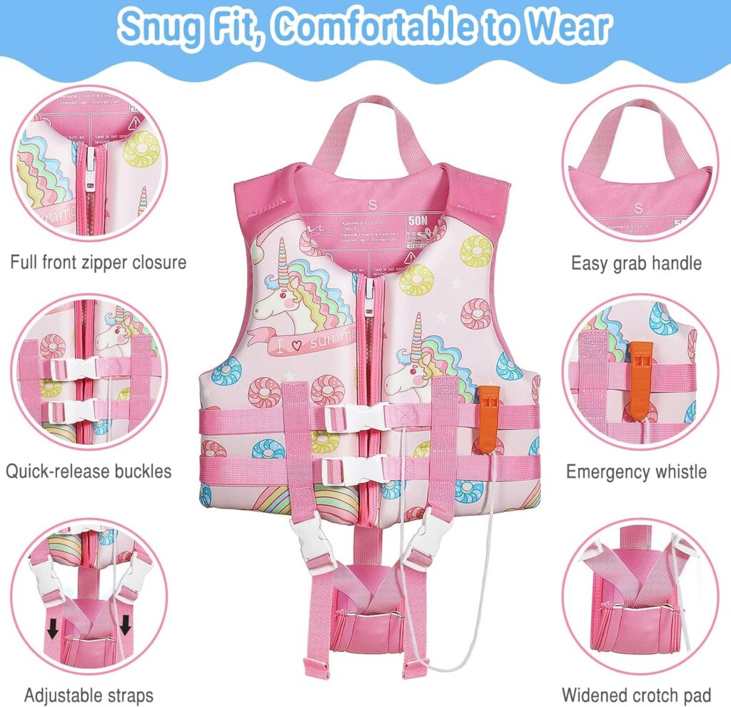 MoKo Swimming Vest for Kids 17.6-77 lbs, Clearance Children Swim Vests Water Activity Equipment Cute Pattern Watersports Swimming Device for Toddlers Boys Girls, S/M/L Size MoKo Swimming Vest for Kids 17.6-77 lbs, Clearance Children Swim Vests Water Activity Equipment Cute Pattern Watersports Swimming Device for Toddlers Boys Girls, S/M/L Size